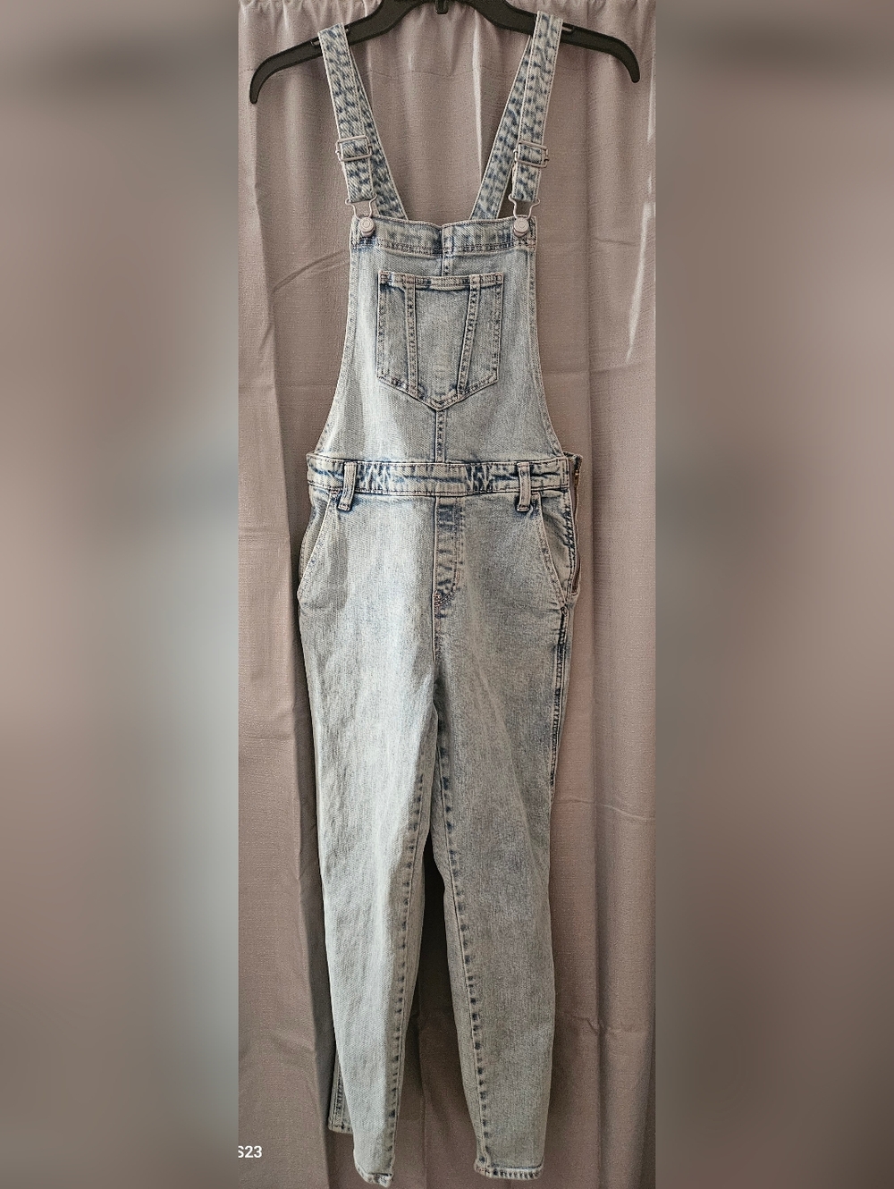 Old Navy Light Blue Denim Jumper Overalls Side Zipper Women's Size 6